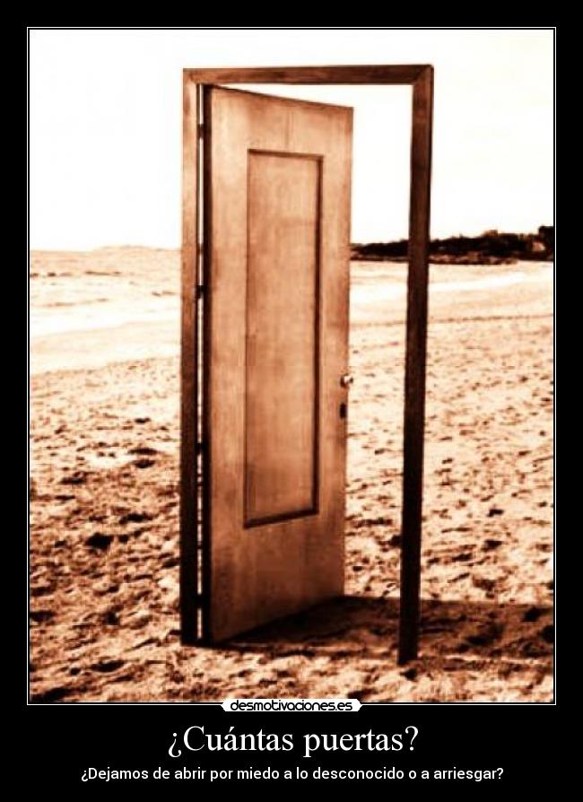 ¿Cuántas puertas? - ¿Dejamos de abrir por miedo a lo desconocido o a arriesgar?