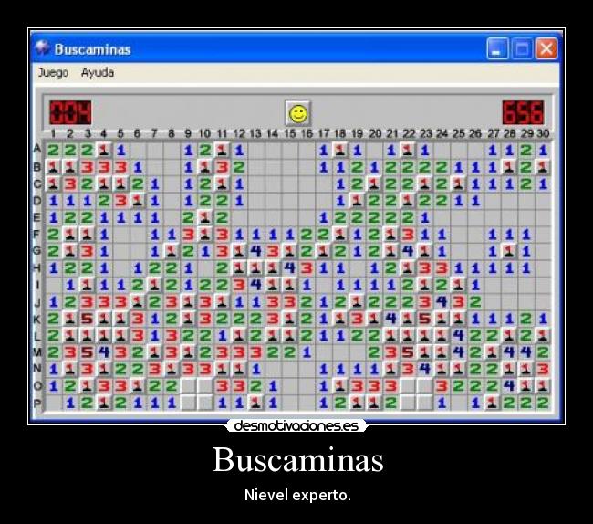 Buscaminas - Nievel experto.