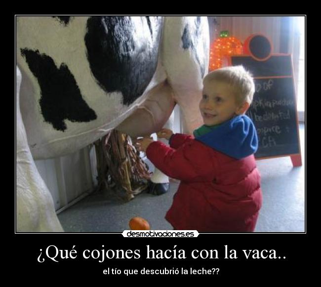 ¿Qué cojones hacía con la vaca.. - el tío que descubrió la leche??