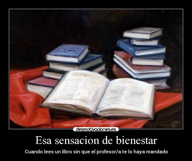 Esa sensacion de bienestar - Cuando lees un libro sin que el profesor/a te lo haya mandado