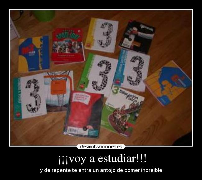 carteles estudiar comer desmotivaciones