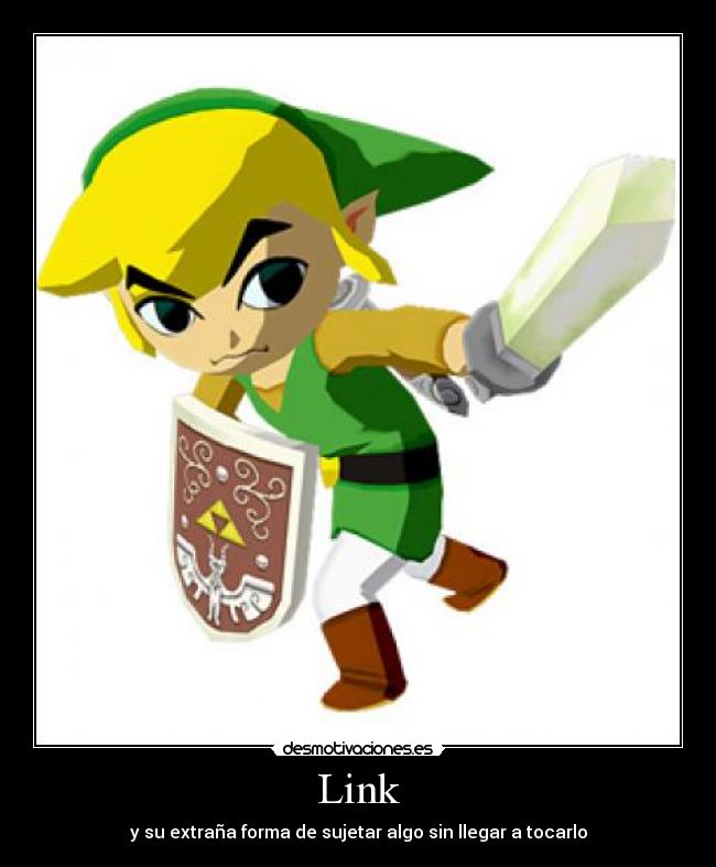 Link - y su extraña forma de sujetar algo sin llegar a tocarlo