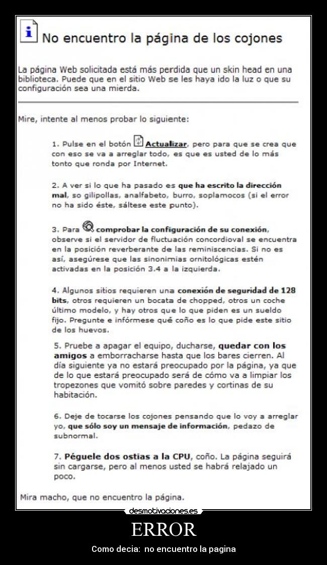 ERROR - Como decia: no encuentro la pagina