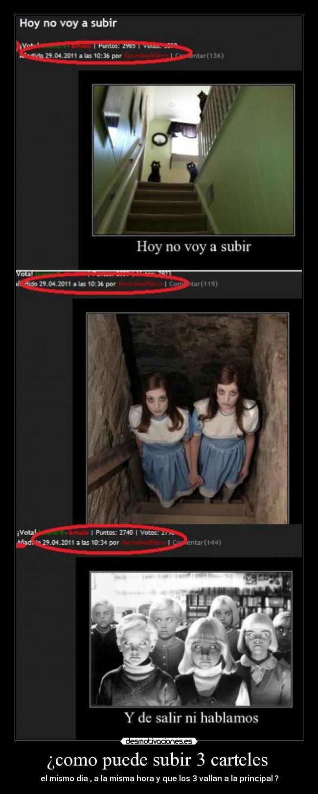 ¿como puede subir 3 carteles  - 