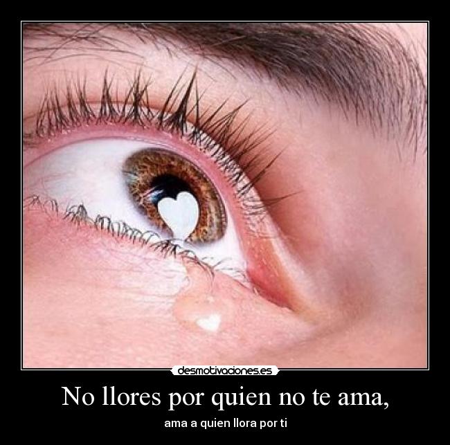No llores por quien no te ama, -