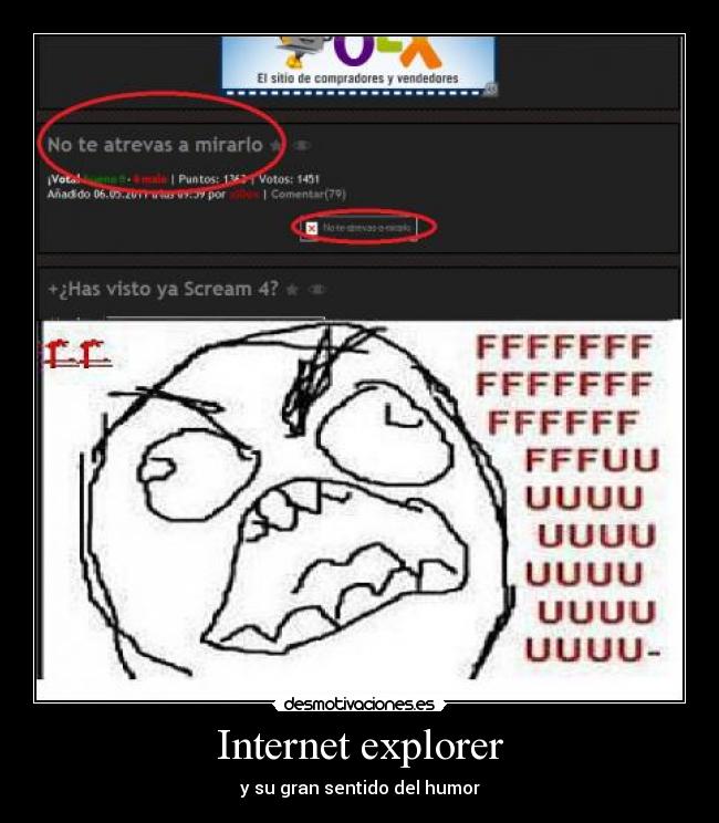 Internet explorer - y su gran sentido del humor