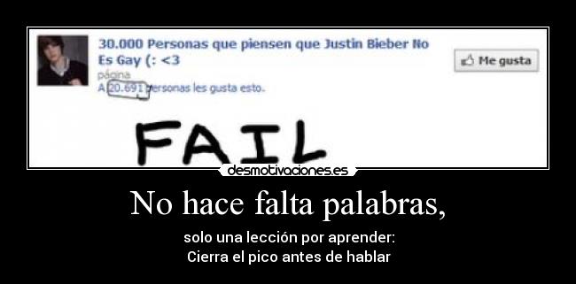 No hace falta palabras, - 