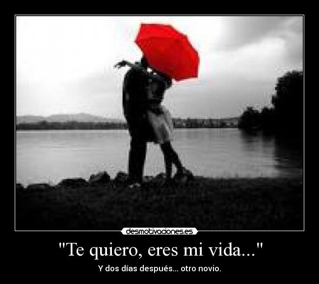 Te quiero, eres mi vida... - Y dos días después... otro novio.