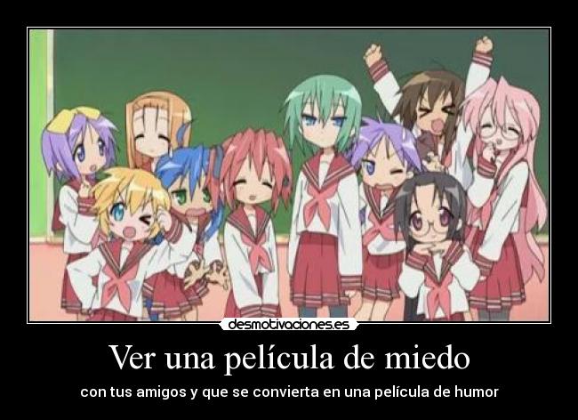 Ver una película de miedo - con tus amigos y que se convierta en una película de humor