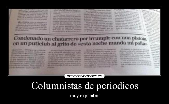 Columnistas de periodicos - muy explicitos