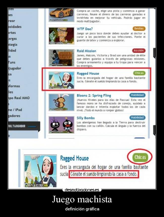 Juego machista - definición gráfica