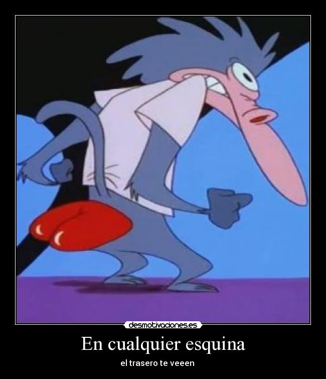 carteles comadreja mandril esquina trasero desmotivaciones