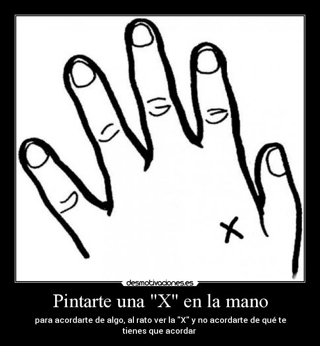 Pintarte una X en la mano -