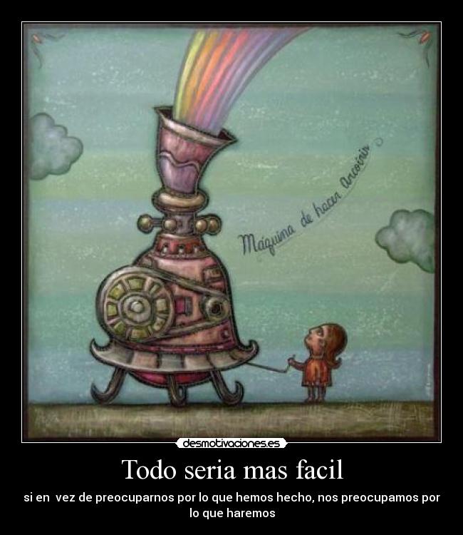 Todo seria mas facil - si en  vez de preocuparnos por lo que hemos hecho, nos preocupamos por
lo que haremos