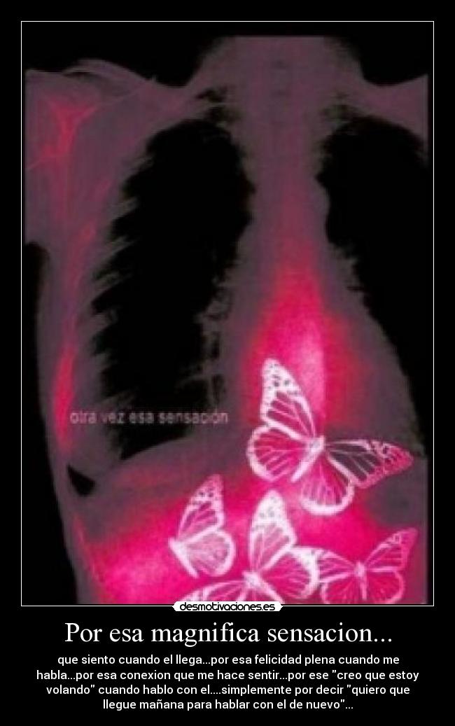 Por esa magnifica sensacion... -