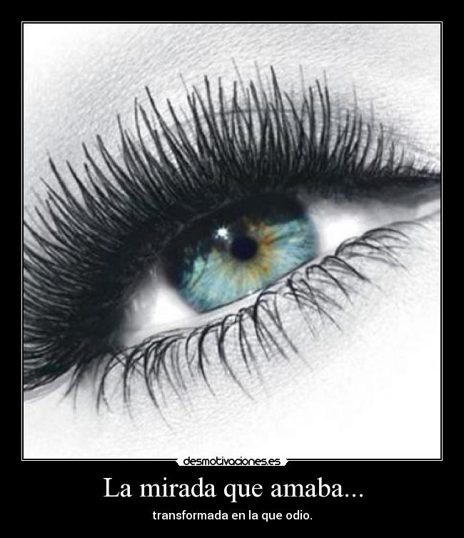 La mirada que amaba... - transformada en la que odio.