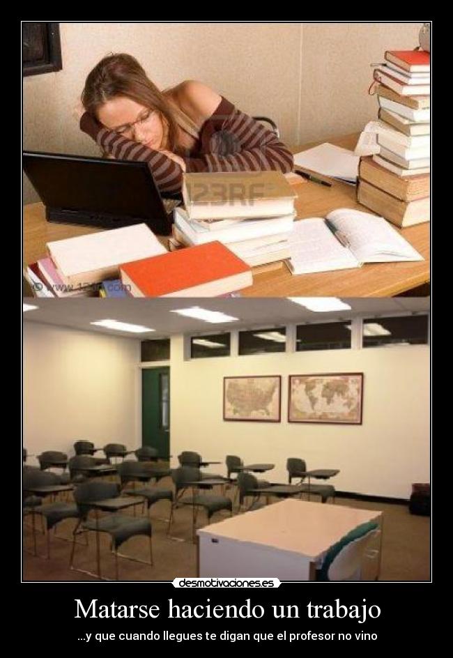 Matarse haciendo un trabajo -