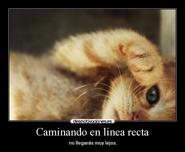 Caminando en linea recta - no llegarás muy lejos.