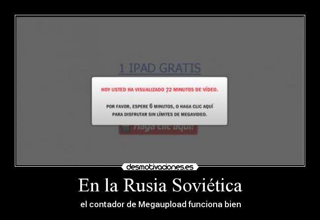 En la Rusia Soviética - el contador de Megaupload funciona bien