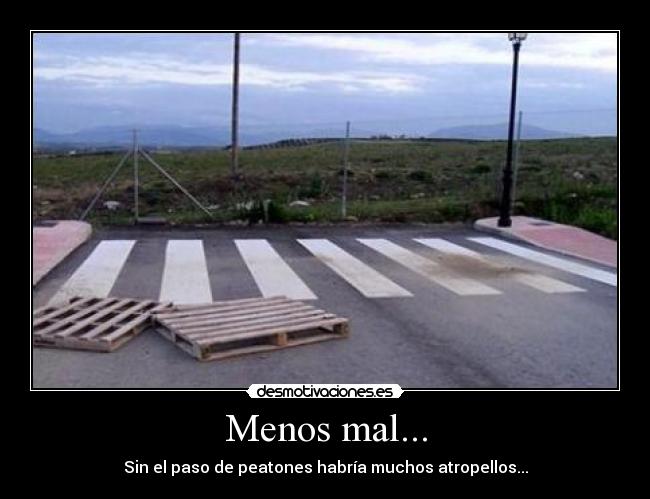Menos mal... - Sin el paso de peatones habría muchos atropellos...