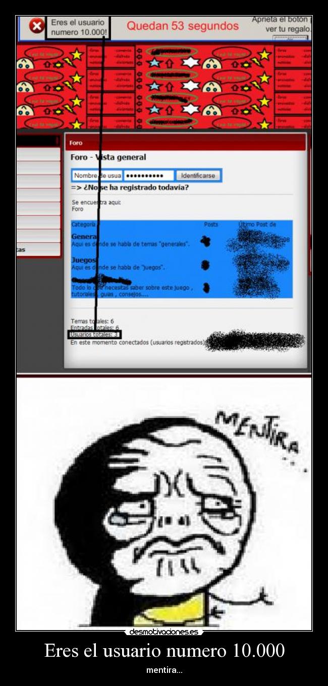 Eres el usuario numero 10.000 - mentira...
