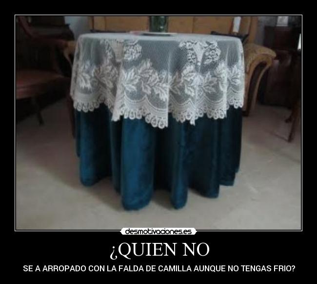 ¿QUIEN NO - SE A ARROPADO CON LA FALDA DE CAMILLA AUNQUE NO TENGAS FRIO?