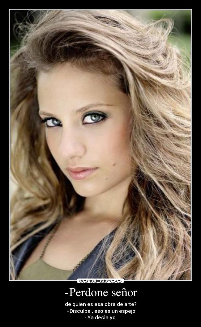 -Perdone señor - de quien es esa obra de arte?
+Disculpe , eso es un espejo
- Ya decia yo