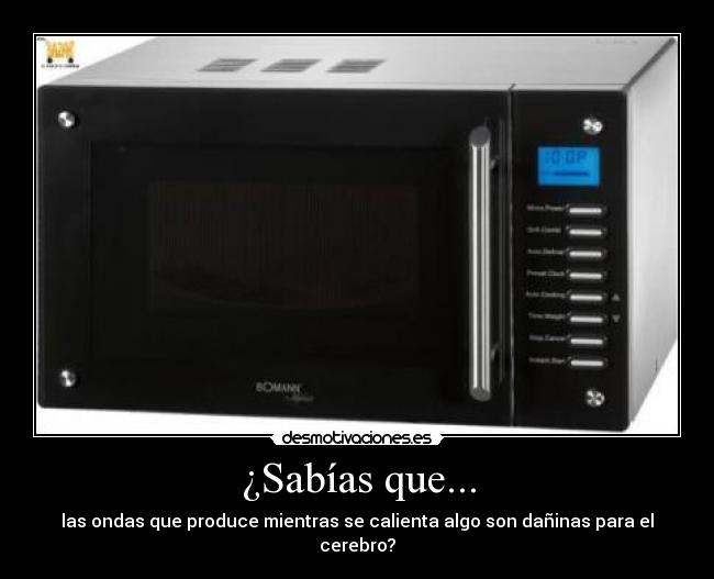 ¿Sabías que... - las ondas que produce mientras se calienta algo son dañinas para el cerebro?