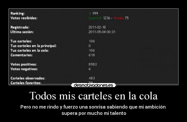 Todos mis carteles en la cola - 