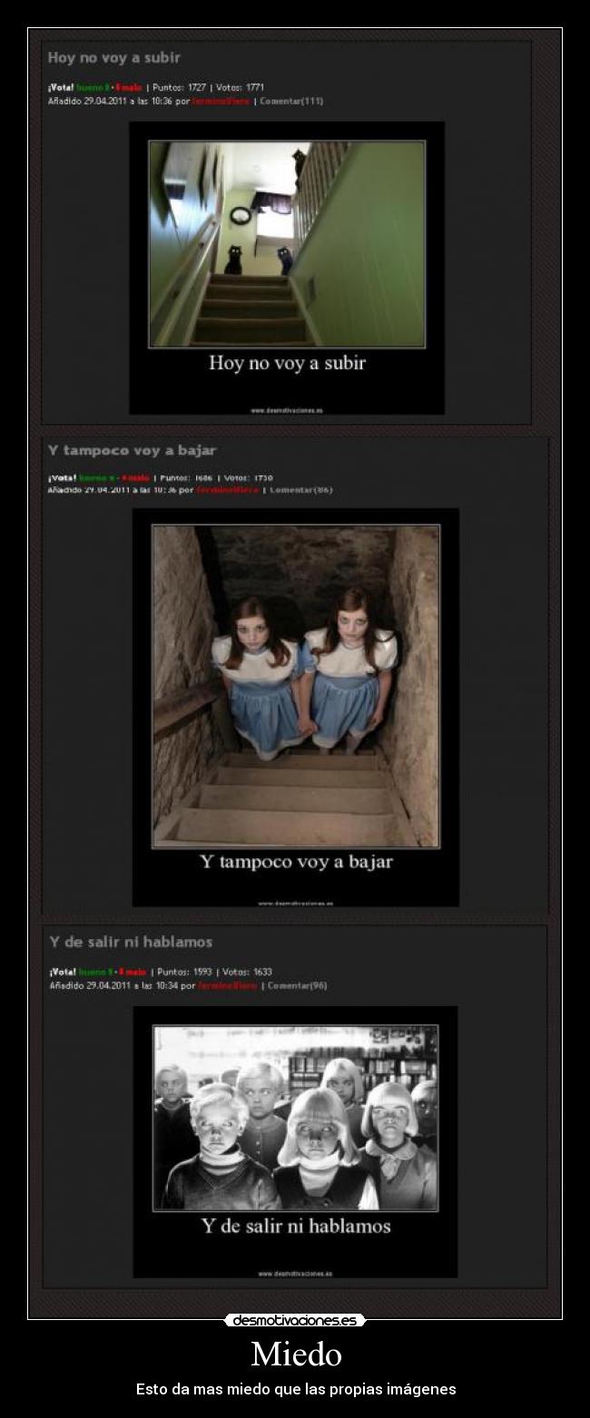 carteles miedo miedo hoy salgo entro subo bajo tampoco desmotivaciones