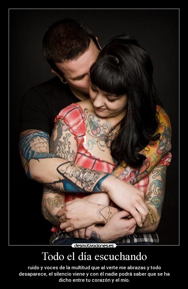 carteles amor romanticismo ruidos voces abrazar silencio corazon desmotivaciones