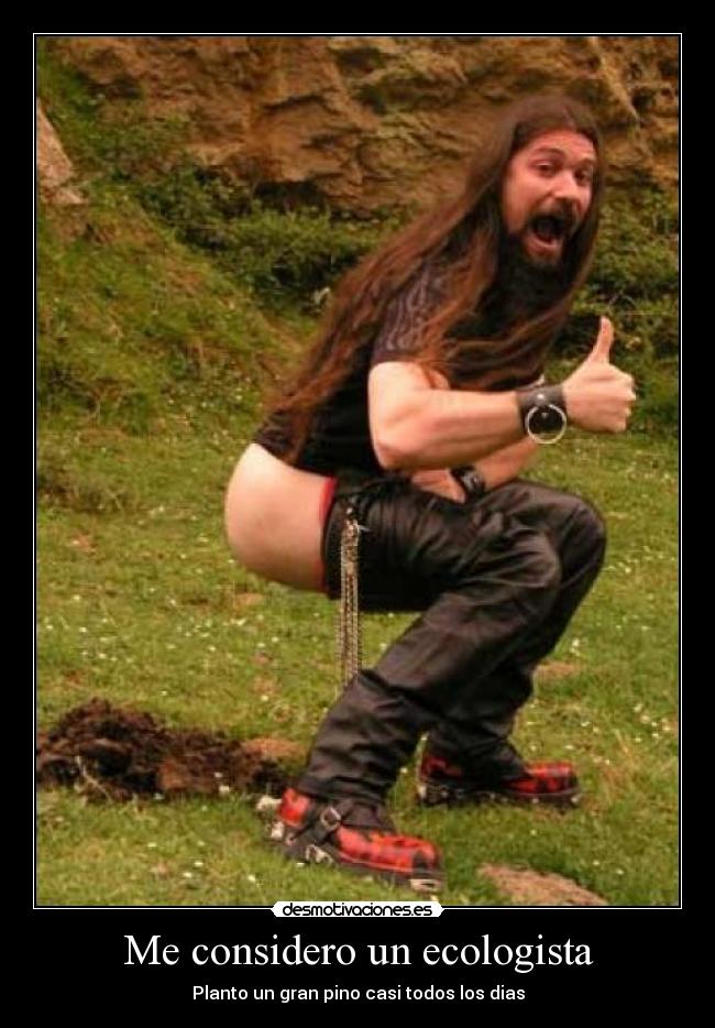carteles ecologista pino plato cagar mierda walt_k desmotivaciones