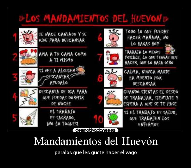 Mandamientos del Huevón - 