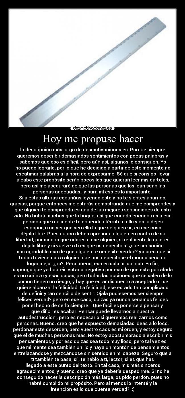 Hoy me propuse hacer -