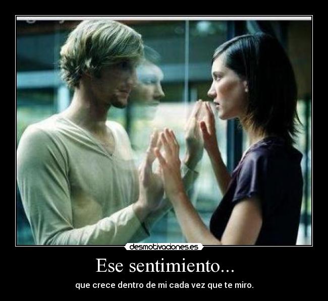 Ese sentimiento... - que crece dentro de mi cada vez que te miro.