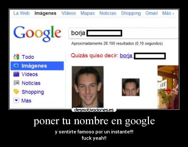 poner tu nombre en google -