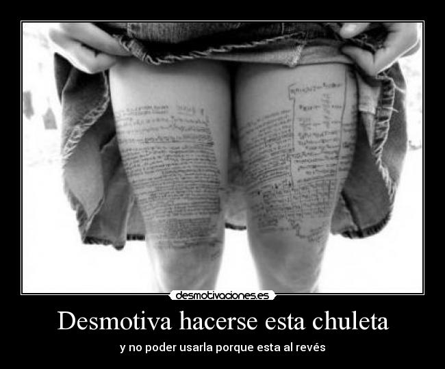 Desmotiva hacerse esta chuleta - y no poder usarla porque esta al revés