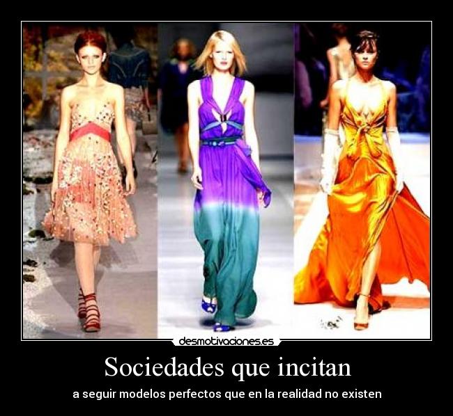 Sociedades que incitan - a seguir modelos perfectos que en la realidad no existen