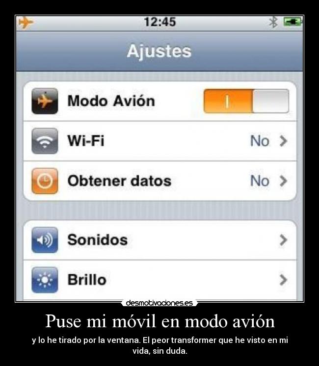 Puse mi móvil en modo avión - 
