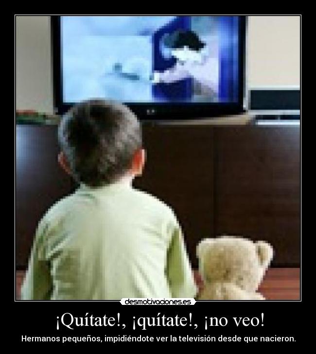 ¡Quítate!, ¡quítate!, ¡no veo! -