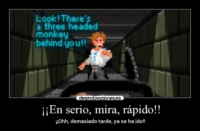 ¡¡En serio, mira, rápido!! - ¡¡Ohh, demasiado tarde, ya se ha ido!!