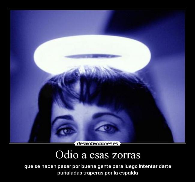 Odio a esas zorras - que se hacen pasar por buena gente para luego intentar darte
puñaladas traperas por la espalda