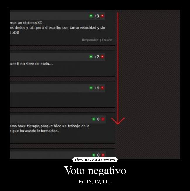 Voto negativo - En +3, +2, +1...