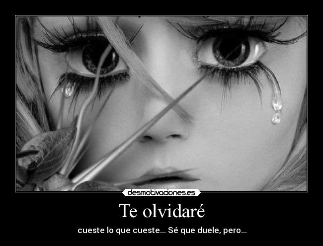 Te olvidaré - cueste lo que cueste... Sé que duele, pero...