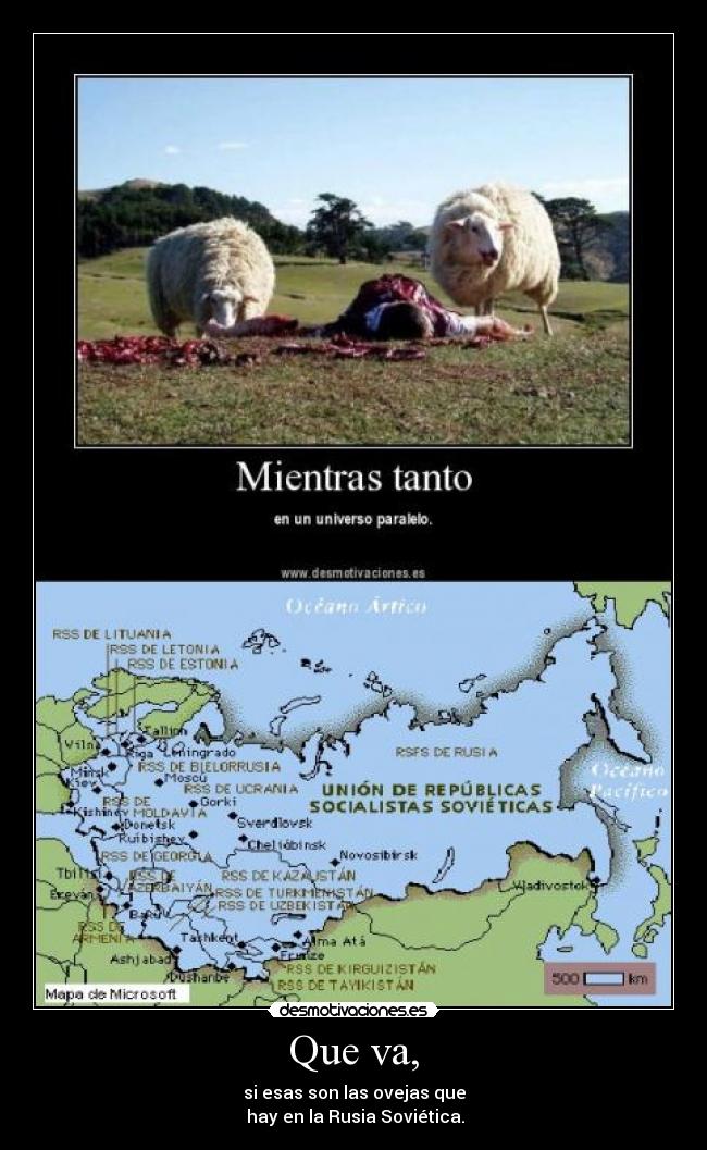 Que va, - si esas son las ovejas que
 hay en la Rusia Soviética.