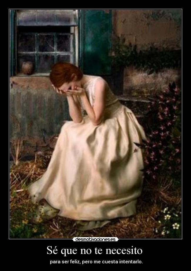 Sé que no te necesito - para ser feliz, pero me cuesta intentarlo.