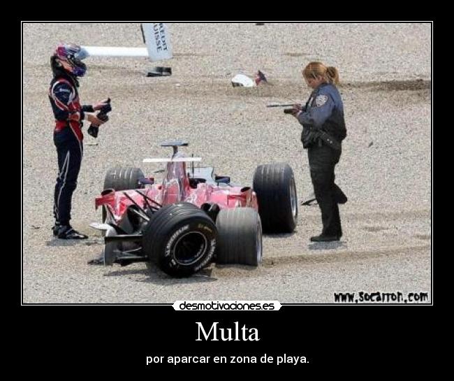 Multa - por aparcar en zona de playa.