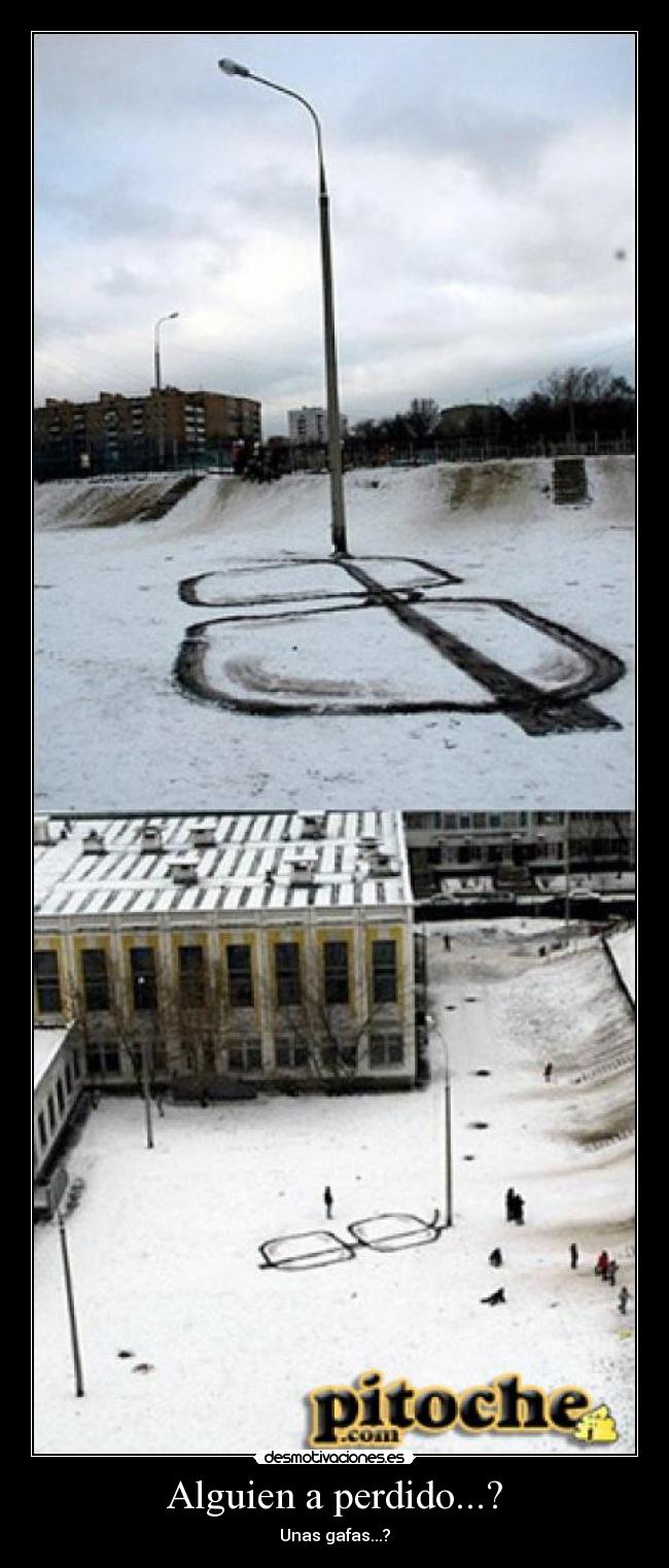 Alguien a perdido...? - Unas gafas...?