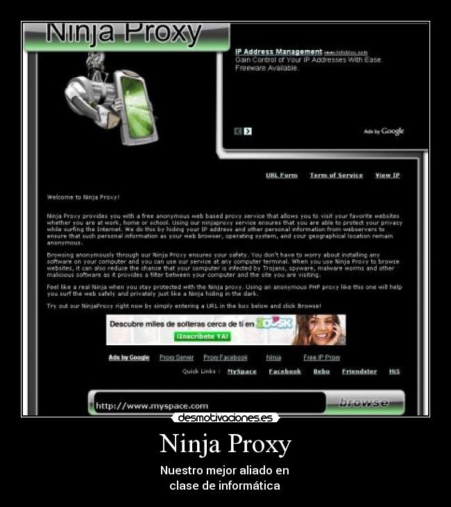 Ninja Proxy - Nuestro mejor aliado en 
clase de informática 