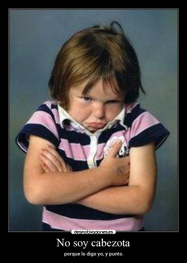 No soy cabezota - porque lo digo yo, y punto.